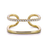 14k Yellow Gold Diamond Double Geo Ring