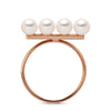 14k Gold 5-5.5mm Akoya Pearl Row Ring