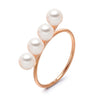 14k Gold 5-5.5mm Akoya Pearl Row Ring