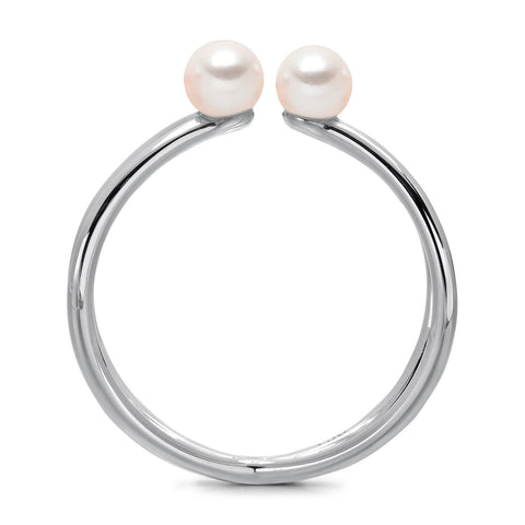 14k White Gold 4-4.5mm Akoya Pearl Orbit Ring