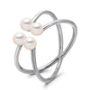 14k White Gold 4-4.5mm Akoya Pearl Orbit Ring
