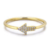 14k Yellow Gold Diamond Arrow Stackable Ring