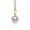 8-9mm Pink Freshwater Cultured Pearl and Diamond 14k Yellow Gold Pendant