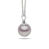 10-11mm Pink Freshwater Cultured Pearl and Diamond 14k White Gold Pendant