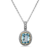 Radiant Cut Blue Topaz, Diamond, Sterling Silver and 14k Yellow Gold Pendant