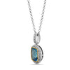 Radiant Cut Blue Topaz, Diamond, Sterling Silver and 14k Yellow Gold Pendant