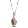 Radiant Cut Citrine Diamond, Sterling Silver and 14k Yellow Gold Pendant