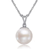 8-8.5mm AA Akoya Cultured Pearl and Diamond 14k White Gold Pendant